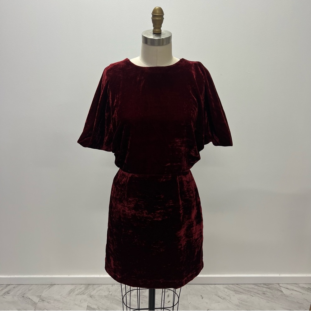 Opaline women’s wine velvet backless dress 42 m157-3 | holiday dress